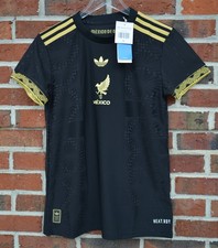Adidas Women's Small Mexico National Team FMF Gold Cup Soccer Jersey Black/Gold