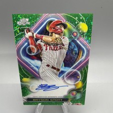 Bryson Stott Cosmic Chrome 2023 Green Refractor /75 Auto