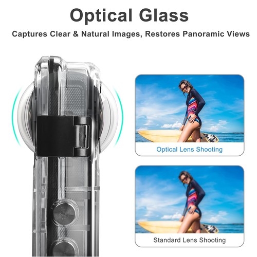 Custodia impermeabile invisibile subacquea 131FT/40M per Insta360 X4 - Foto 6 di 10