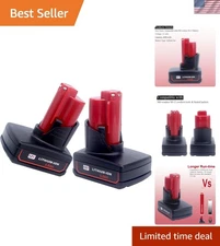 High-Capacity 6000mAh Lithium-Ion Battery Set for Milwaukee M-12 Cordless Tools