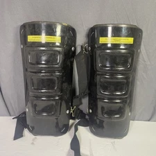 1 Pair Ellwood 304R Regular 12" Plastic Shin Guards with Elastic Straps