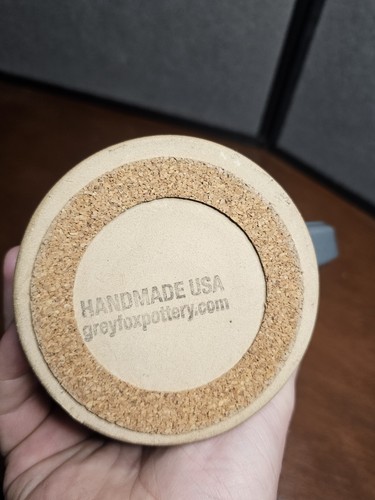 Graufuchs Keramik Bauch Becher Rost Tropf auf grauem Ragnar Medaillon Bauch Becher - Bild 6 von 7