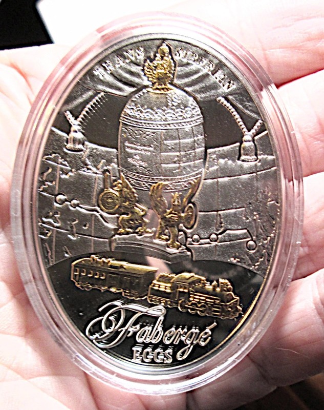 2014 NIUE TRANS SIBERIAN RAILWAY FABERGE EGG $2 COIN 56.56 Grams 925