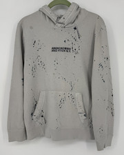 Abercrombie Fitch Men S Gray Paint Splatter Pullover Hoodie Sweatshirt Fleece