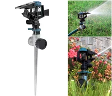 1 Pulsating Lawn Sprinkler with Metal Spike Covers up to 85 ft Diameter, 120 psi
