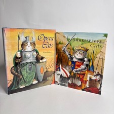2 x Susan Herbert Illustrated Cats Books Shakespeare Opera Gift for Cat Lovers