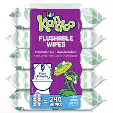 Kandoo Kids Sensitive Flushable Cleansing Wipes 240 hypoallergenic Wipes