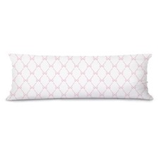 Coquette Preppy Pink Bow 20x54 Body Pillow Cover Case, Pink Pink Ribbon Grid