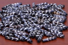 30 PCS DARK BROWN WAVY BUFFALO BONE TUBE BEADING BEADS 1" T-1639