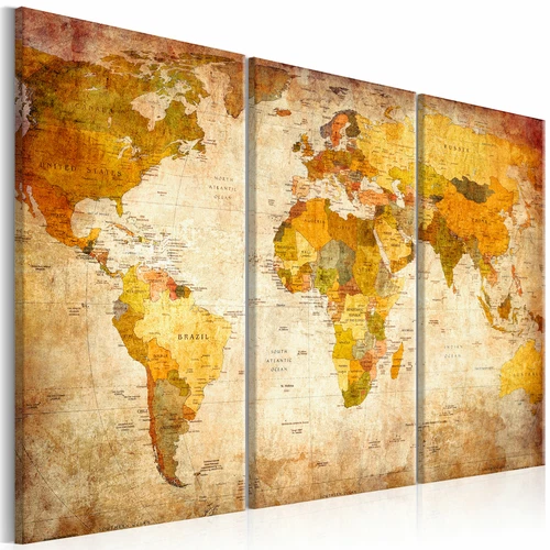 WORLD MAP Canvas Print Framed Wall Art Picture Image 020213-2