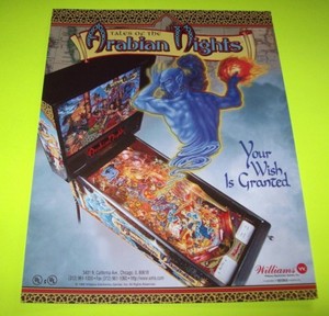 Tales-Of-The-Arabian-Nights-Pinball-FLYER-Original-NOS-1996-Williams-Game-Art