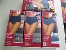 Felina Ladies' Cotton Stretch Brief 8pk high waist full coverage invisible lines