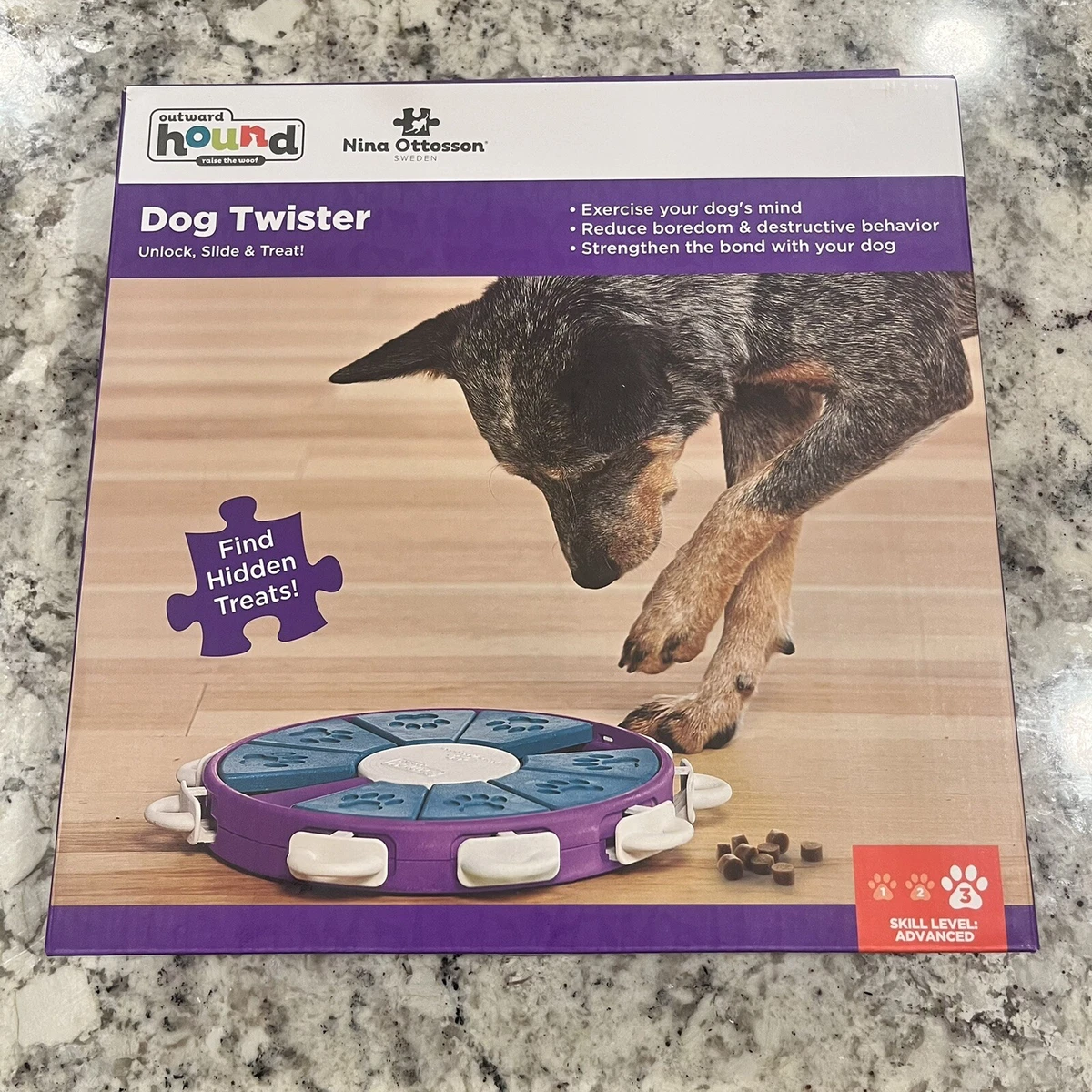 Outward Hound Twister Interactive Treat Puzzle Dog Toy, Purple, One-Size 