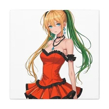 Manga Style Pop Art Print Wrapped Canvas Stretched On Wood Frame 24"x24"