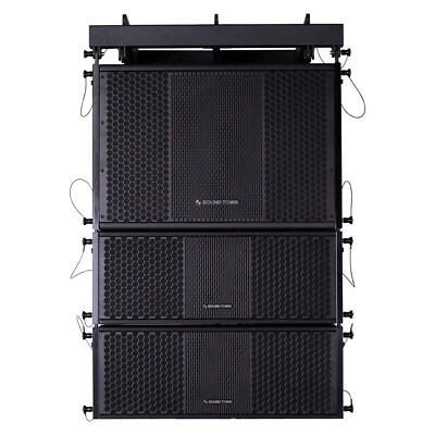 Sound Town 15'' Powered Line Array Sub DSP + 2x Dual 8'' Tops ZETHUS-115SPW208X2