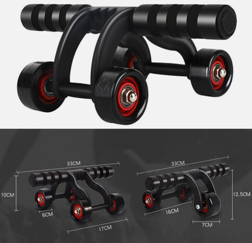 Exercise Power Roller 4 Wheel Ab Abdominal Workout Man Fitness Body/ - Picture 4 of 12