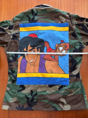 Men’s Camouflage Disney Aladdin Custom Jacket Size Large Regular Army Abu Monkey image 6