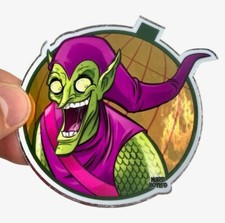 MARVEL SPIDER-MAN GREEN GOBLIN 3" Metallic Vinyl Sticker - FREE SHIPPING