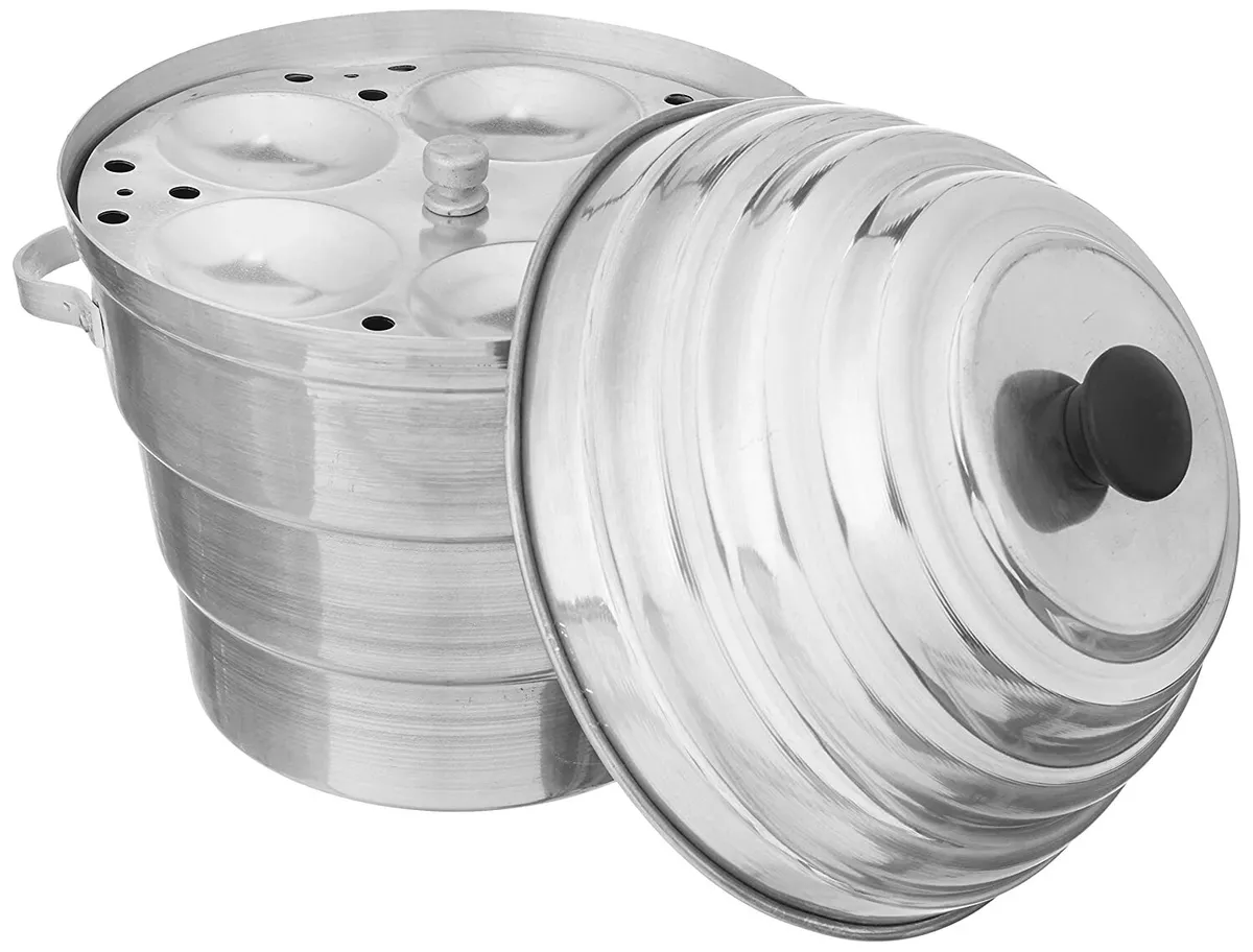 Aluminium Idli Maker Cooker with 4 Plates 3 Plates Steamers 9.5