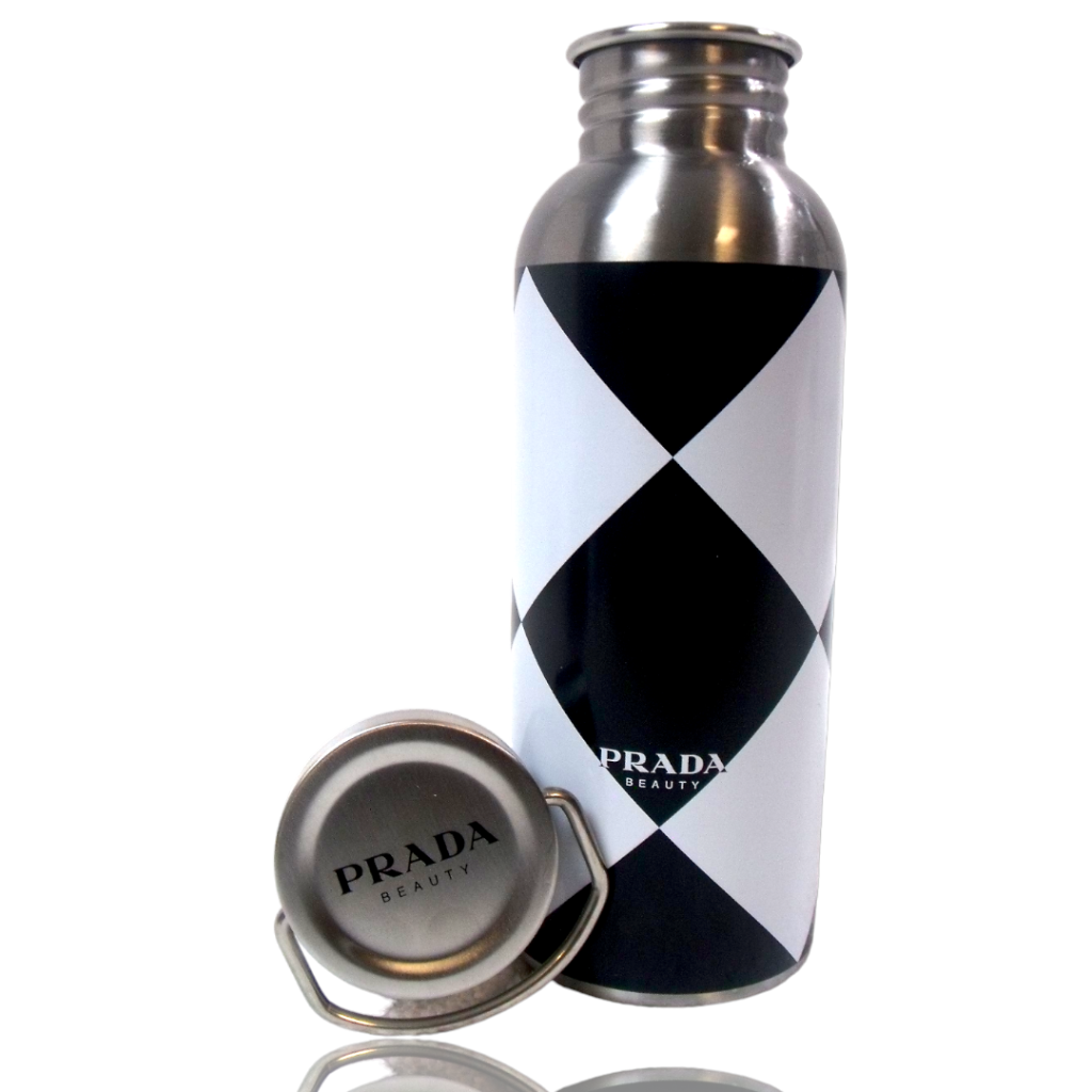Prada Beauty, Stainless Steel Water Bottle 16.9 oz. Checkered