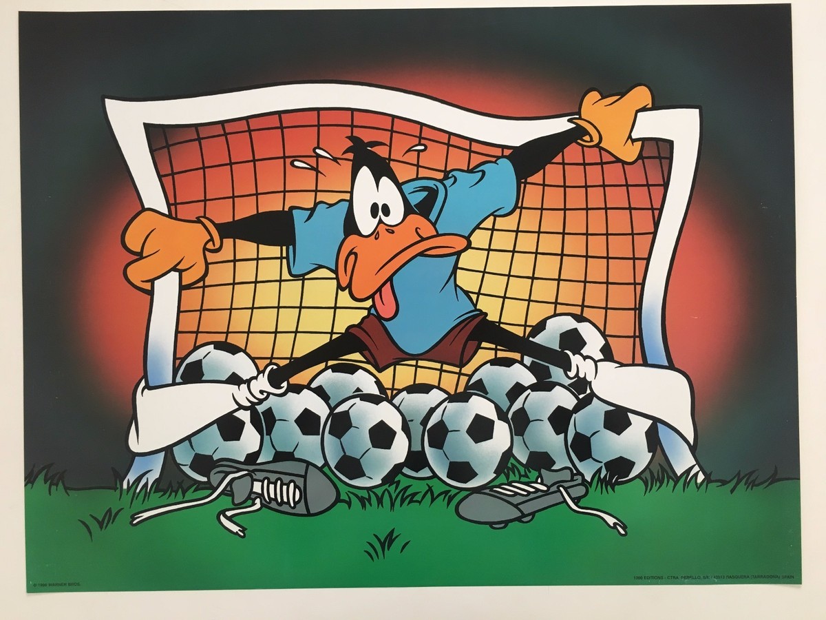 DAFFY DUCK,GOALKEEPER,FOOTBALL, AUTHENTIC 1998 POSTER | eBay