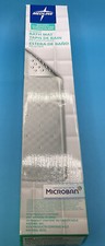 Medline Microban Protected Rubber Bath Mat, White 13.4   x 29    Bath Safety