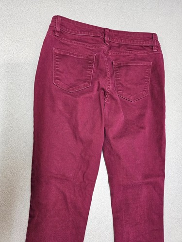 St Johns Bay Womens Size 6 (30x29) Burgundy Denim Jeans Skinny Leg Stretch - Picture 5 of 6