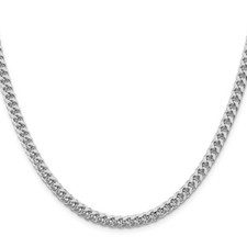 Sterling Silver 5mm Domed with Side Diamond-cut Curb Chain Necklace 26" 43.41gm
