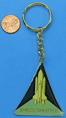 KEYCHAIN metal vtg Space Shuttle project logo NASA - 2'' 
