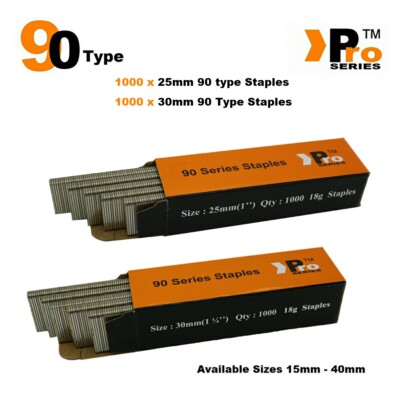 90 Typ Heftklammern: Größe 25 mm + 30 mm (GEMISCHT 2000 Heftklammern handliche Packung)