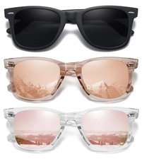 Retro Polarized Sunglasses for Women Men Classic Mirror Lens Driving Shades 3P