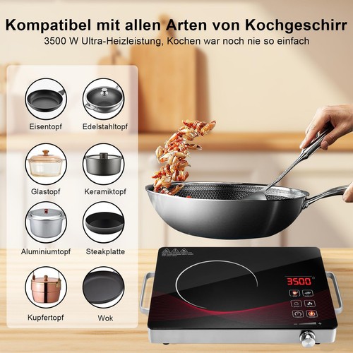 Kochplatte Einzelkochplatte Glaskeramik Infrarot Herdplatte Kochfeld elektrisch - Bild 5 von 11