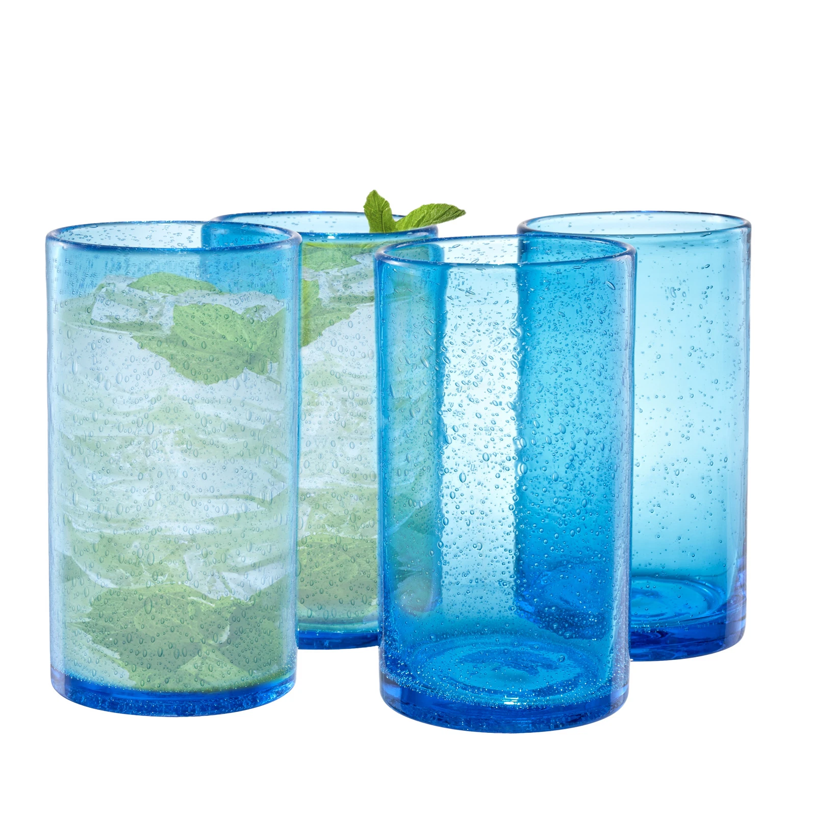 Artland Iris Highball Glass  Set of 4   Turquoise
