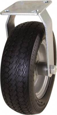Marathon 301 Rigid Top Plate Caster: 10'' Diam Polyurethane Wheel, 12'' Overall Ht