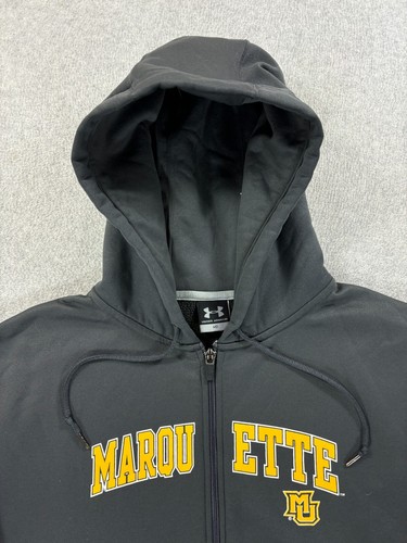 Marquette Golden Eagles Under Armour Campus Hoodie Jacket (Men's Medium) Gray - Picture 3 of 12