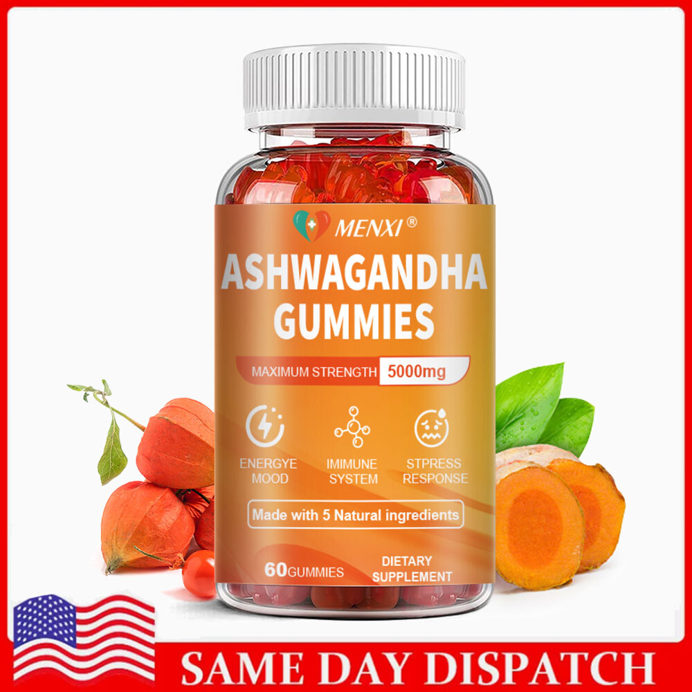 Organic Ashwagandha Gummies High Quality Dietary Supplement,60 Veg Gummies