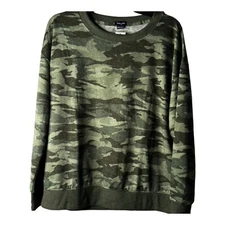 Splendid Camouflage Olive Heather  Long Sleeve Soft Shirt Size Large NWT