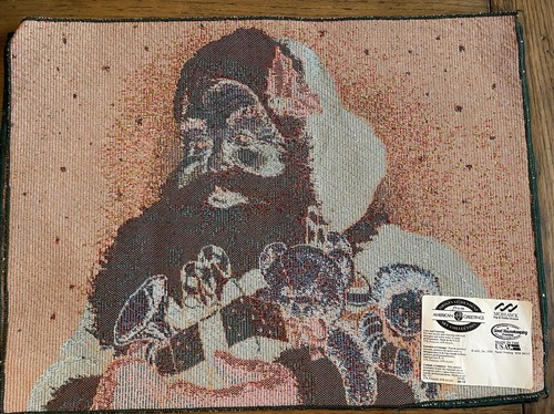 VTG Placemats American Greetings Tapestry Style Santa Claus Christmas Set Of 4 - Picture 6 of 7