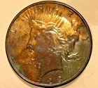 1923-S PEACE DOLLAR ( TONED ) (AU)  ID NO. E-56
