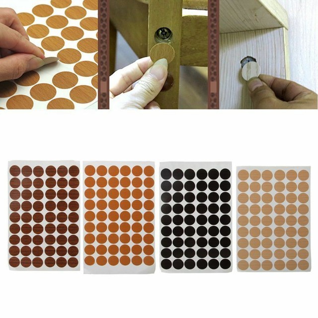 Wooden Furniture Screw Cap Covers 60Pcs Self Adhesive Home Hole