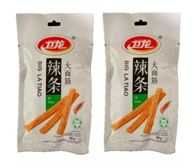 Big Latiao Hot and Spicy Doppelpack: 2 x 106g Snack Stangen mit Chili Wei Long