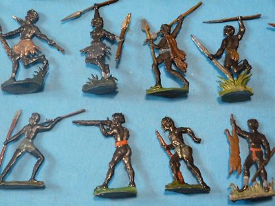 Lot De 25 Figurines En Étain – Guerriers Africains (Zinnfiguren), Échelle 1:60 (30mm)
