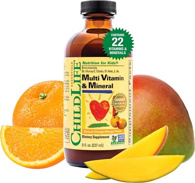 ChildLife Essentials Kids Multi Vitamin & Mineral Orange/ Mango 8 oz Exp 03/2026