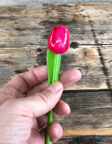 Wooden tulips, set of 5 spring tulips, 7.8'' flower table decor, handmade wood f - Picture 7 of 10