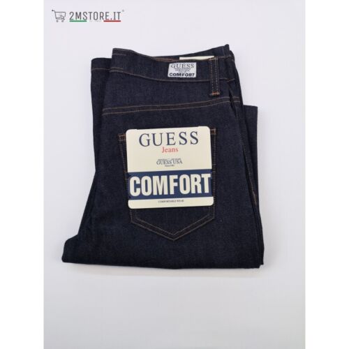 Jeans Donna GUESS COMFORT Fit Blu Indigo Gamba Dritta Stretch Vita Alta Vintage - Foto 1 di 7