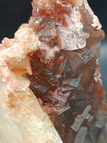 360g Natural Fluorite Mineral Specimen Rare Dual Sided With Calcite Crystal - Picture 13 of 24