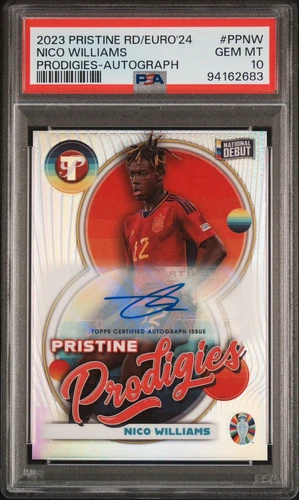 2023 Pristine Road To Euro 2024 Nico Williams Prodigies Auto Case Hit SP PSA 10