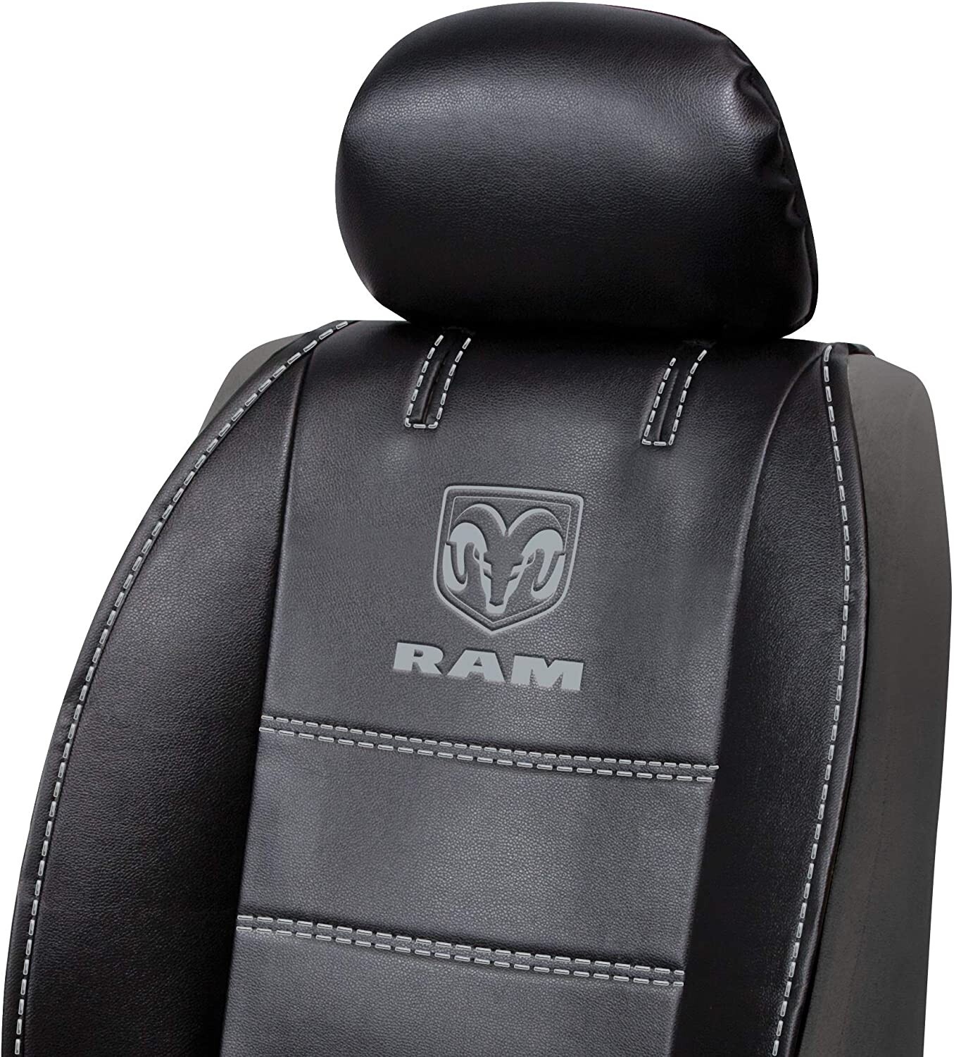 12PC RAM Car Truck Black Carpet Floor Mats Seat Covers Steering Wheel