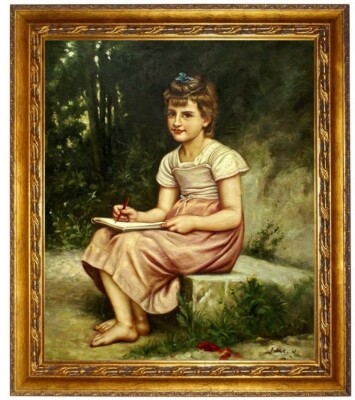  Ölbild Ölgemälde Mädchen William Adolphe Bouguereau HANDGEMALT, Gemälde 50x60cm