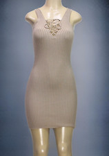 Forever 21 Women's Dress Sleeveless Ribbed Tan Size S